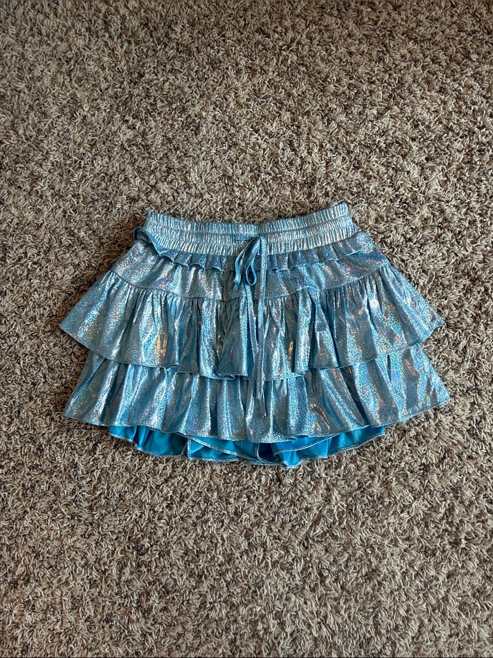 Sassy Shortcake Shimmer Tiered Skirt-Blue